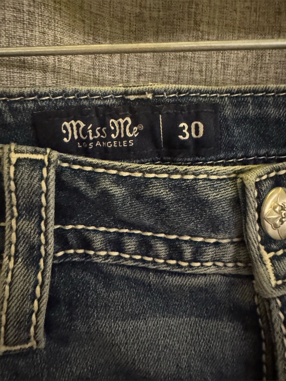 Miss Me Blue Denim Shorts with Embellished Back Pockets size 30 - Picture 3 of 8